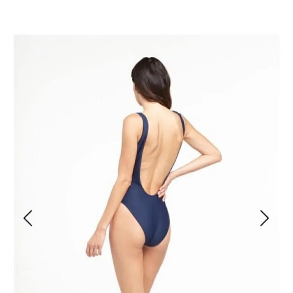 Onia Bridget One Piece Swimsuit  Blue Medium NWOT